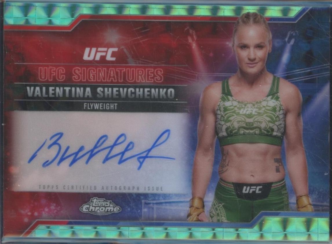 Valentina Shevchenko 2025 Topps Chrome UFC UFC Signatures #SIG-VS Geometric Aqua Refractor