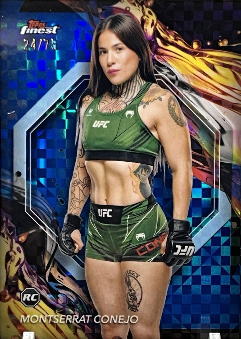 Montserrat Conejo 2024 Topps Finest UFC Base Uncommon #113 Blue Checkerboard Refractor