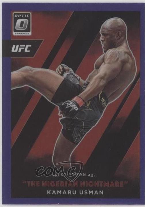 Kamaru Usman 2022 Panini Donruss Optic UFC Also Known As #20 Purple