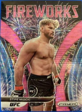 Stipe Miocic 2022 Panini Prizm UFC Fireworks #3 Pink Pulsar