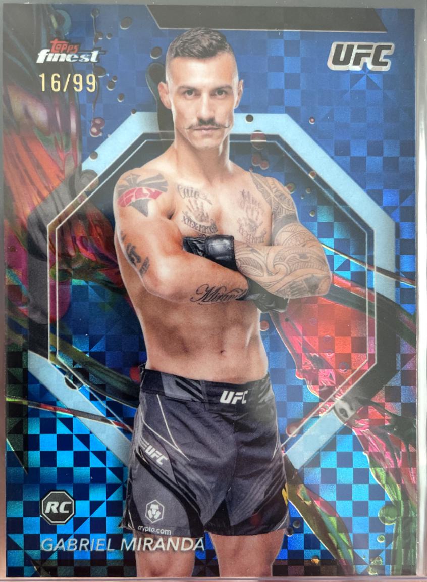 Gabriel Miranda 2024 Topps Finest UFC Base Common #67 Blue Checkerboard Refractor