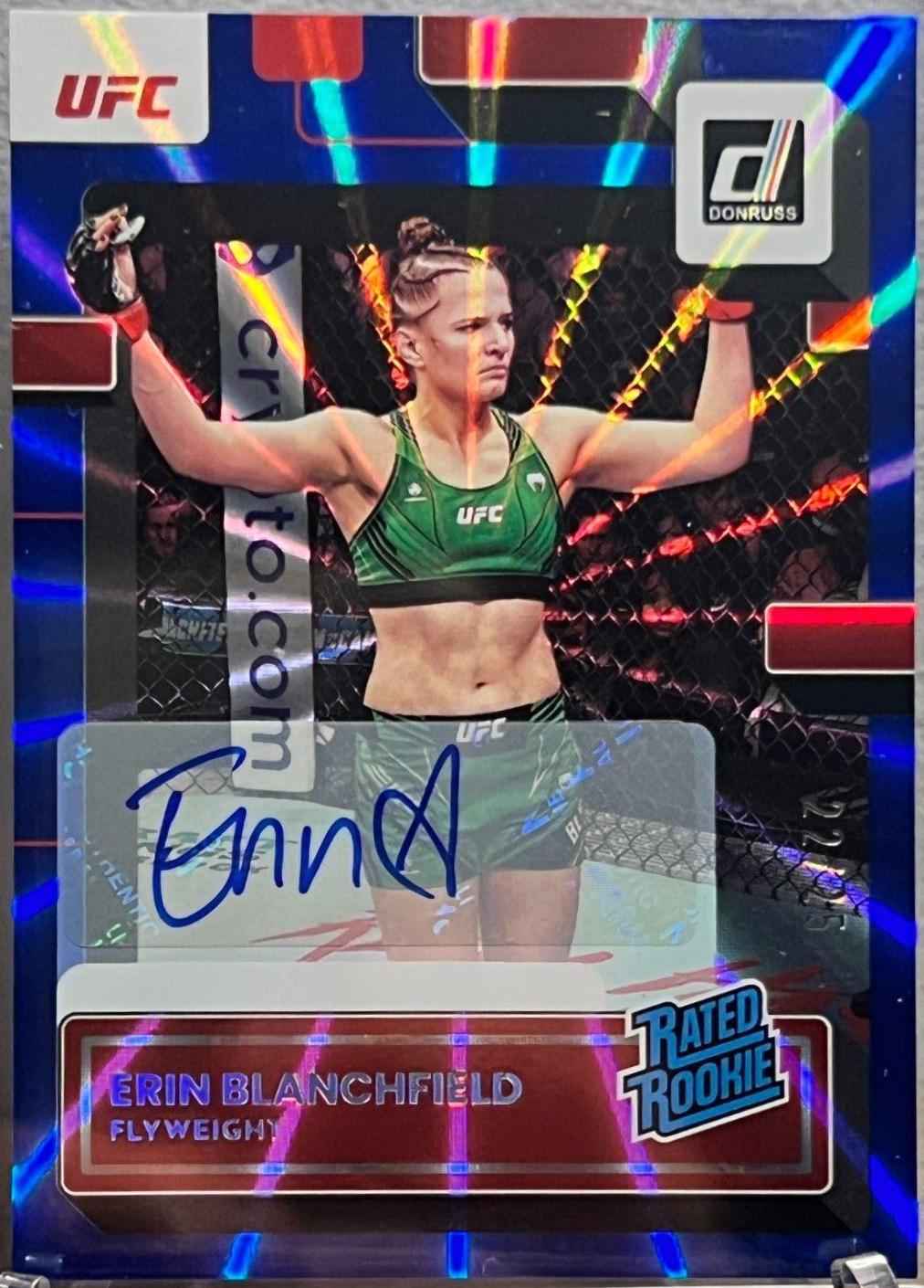 Erin Blanchfield 2023 Panini Donruss UFC Rated Rookies Signatures #217 Blue Laser