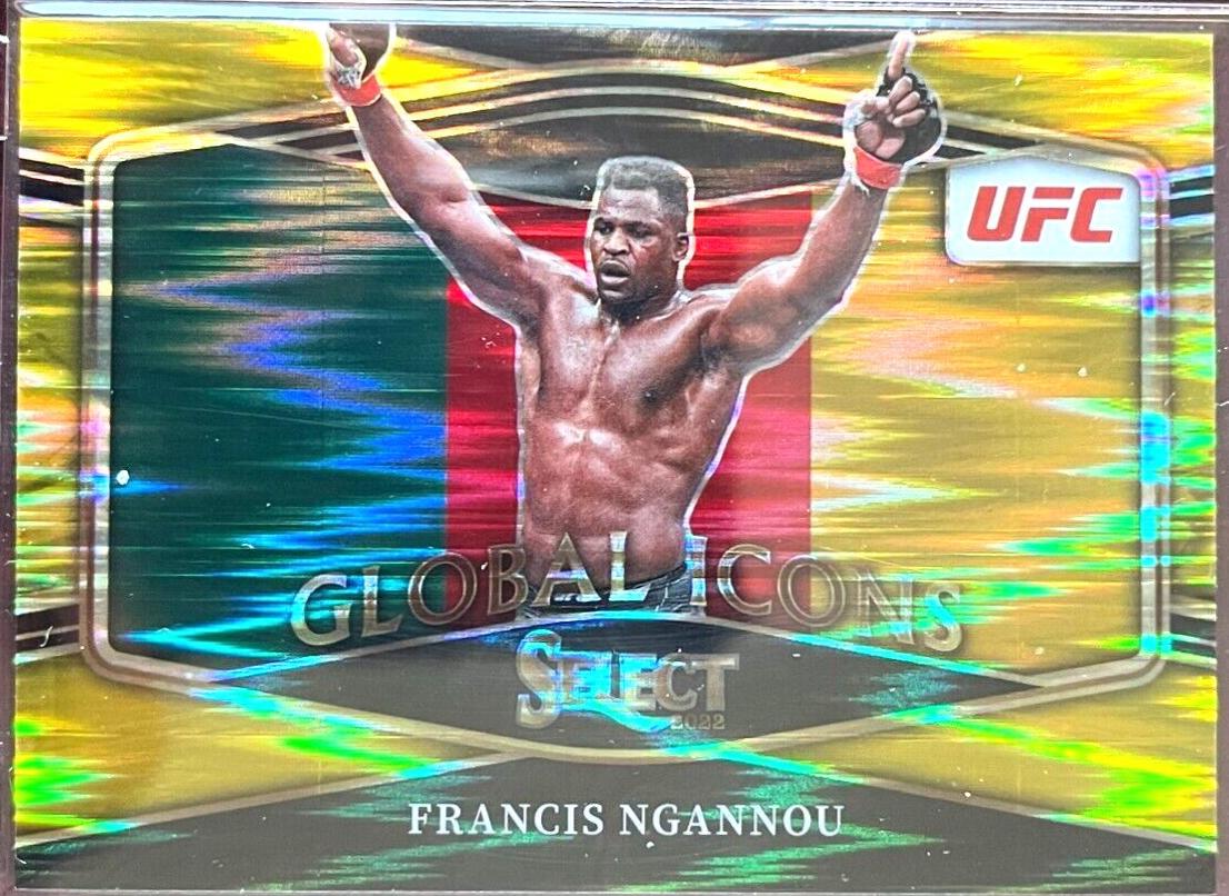 Francis Ngannou 2022 Panini Select UFC Global Icons #1 Gold Flash
