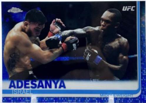 Israel Adesanya 2019 Topps Chrome UFC Base #57 Blue Wave