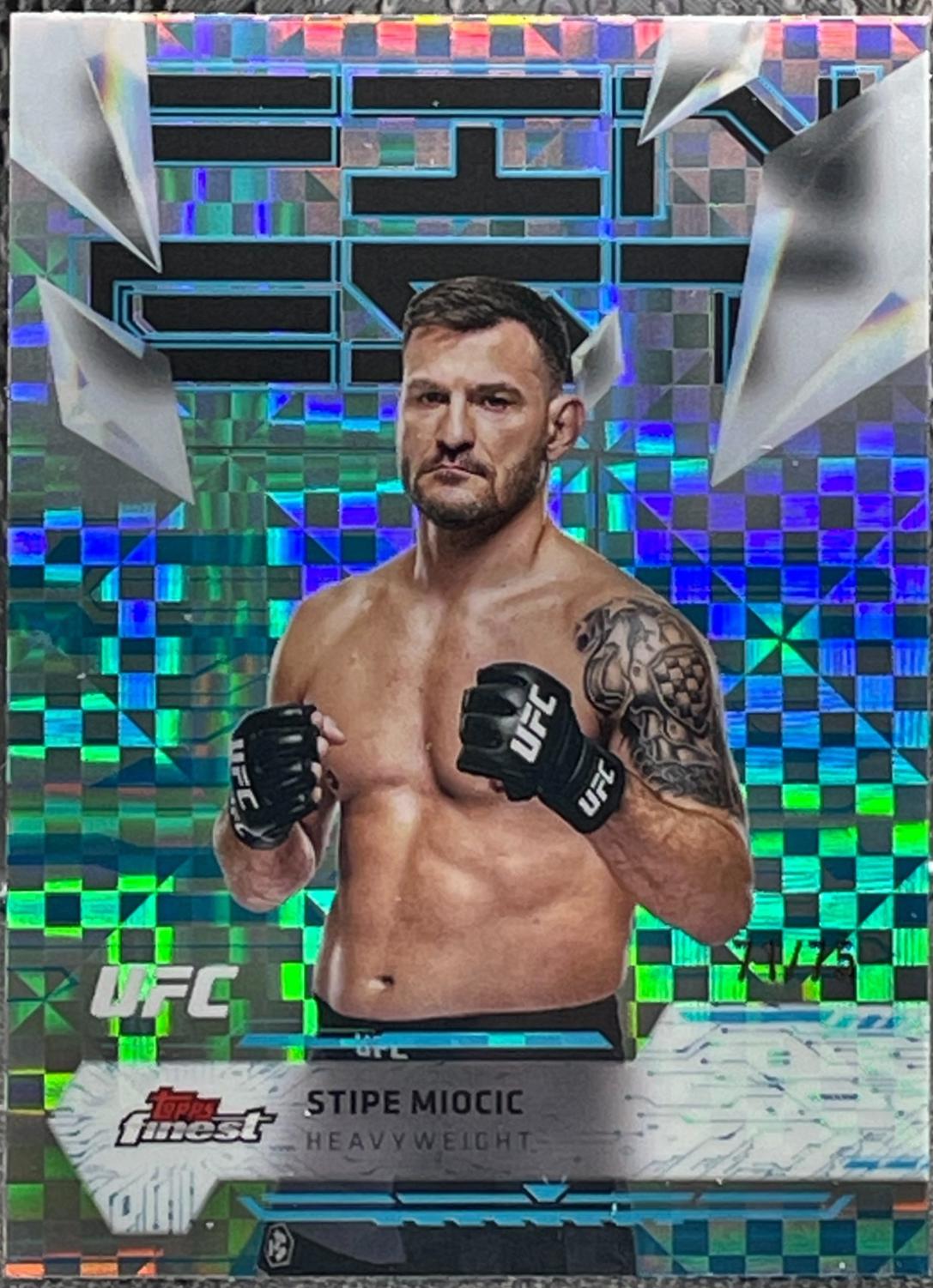 Stipe Miocic 2025 Topps Finest UFC Base Uncommon #192 Blue Checkerboard Refractor