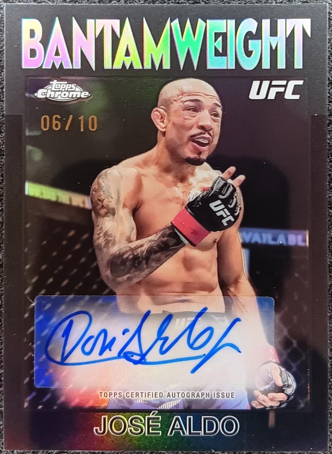 José Aldo 2026 Topps Chrome UFC 1986 Topps Signatures #86S-JA Black Refractor