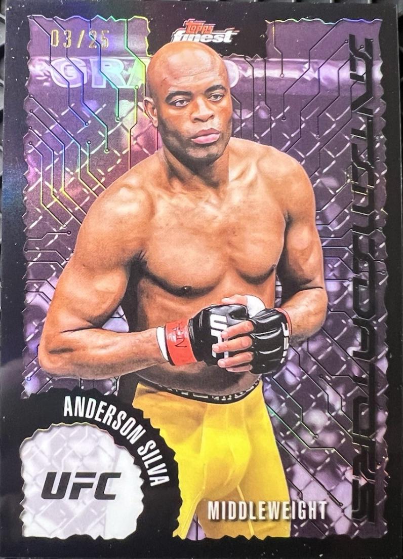 Anderson Silva 2025 Topps Finest UFC Intimidators #IT-11 Black Refractor