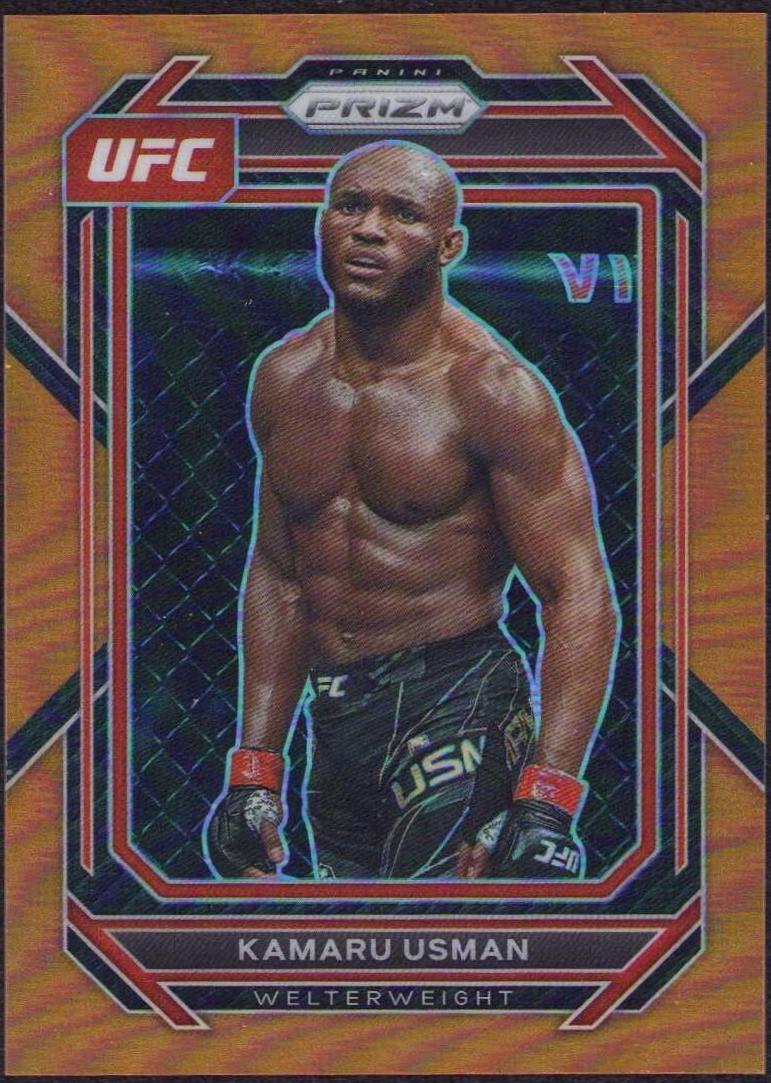 Kamaru Usman 2023 Panini Prizm UFC Base #120 Orange