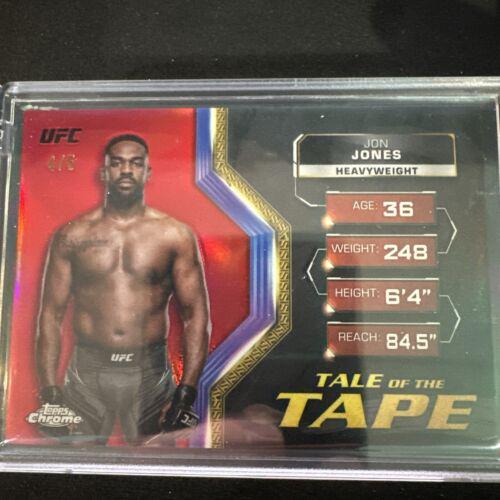 Jon Jones 2024 Topps Chrome UFC Tale of the Tape #TFT-23 Red Refractor