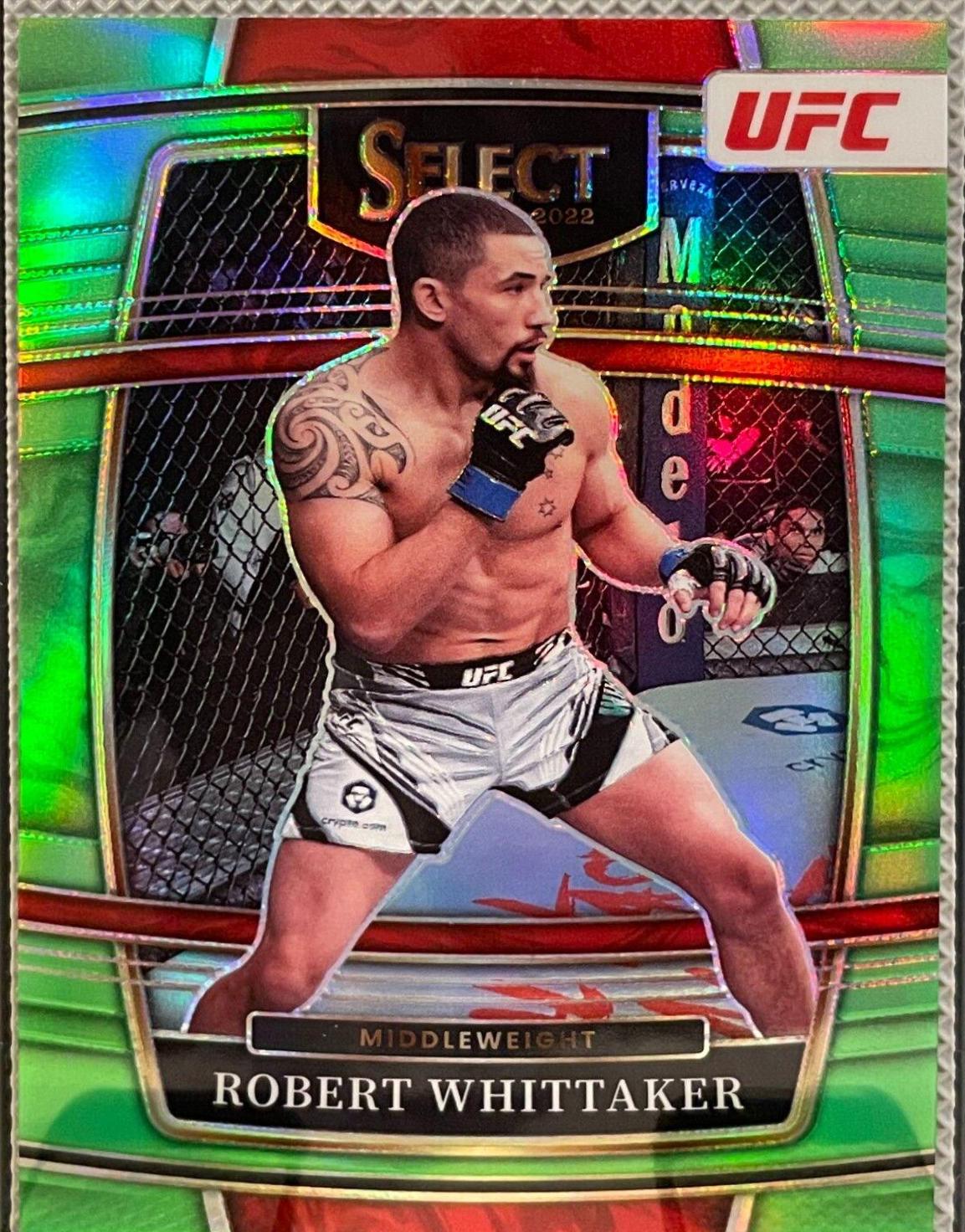 Robert Whittaker 2022 Panini Select UFC Concourse #27 Neon Green