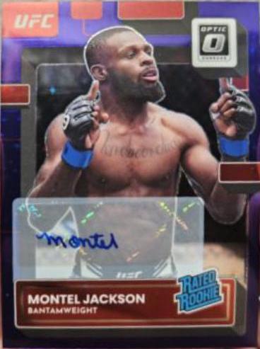 Montel Jackson 2023 Panini Donruss Optic UFC Base Rated Rookies Signatures #131 Purple Stars