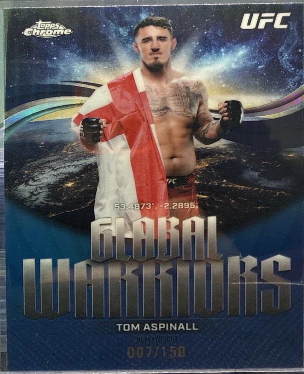 Tom Aspinall 2026 Topps Chrome UFC Global Warriors #GW-1 Blue Refractor