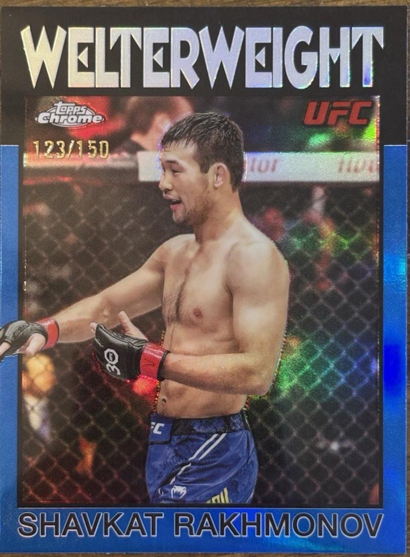 Shavkat Rakhmonov 2026 Topps Chrome UFC 1986 Topps #86-18 Blue Refractor