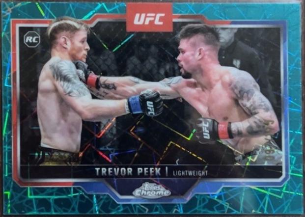 Trevor Peek 2025 Topps Chrome UFC Base #180 Teal Lazer Refractor