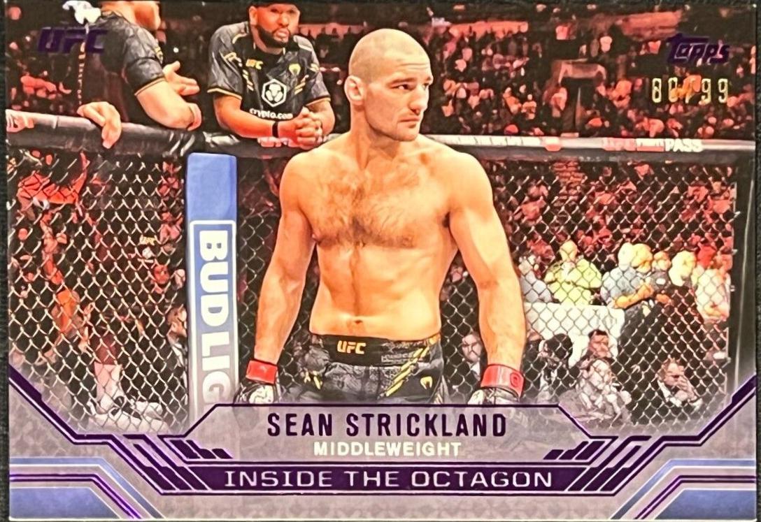 Sean Strickland 2024 Topps Knockout UFC Inside the Octagon #ITO-20 Purple