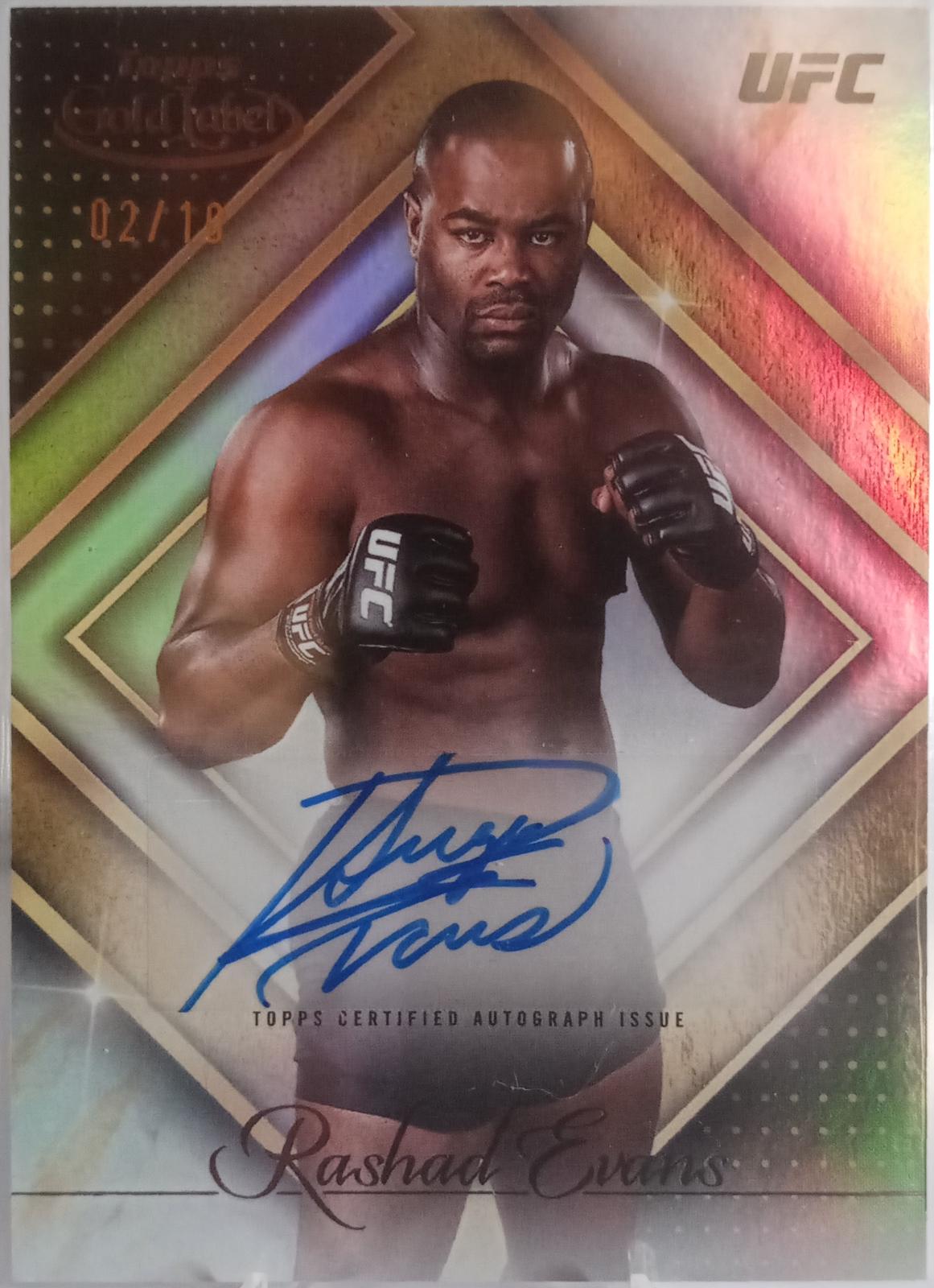 Rashad Evans 2024 Topps Gold Label UFC Golden Greats Autographs #GGA-REV Black
