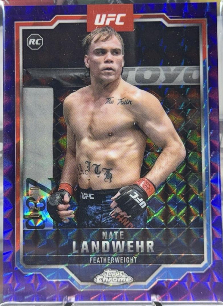 Nate Landwehr 2025 Topps Chrome UFC Base #85 Purple Geometric Refractor