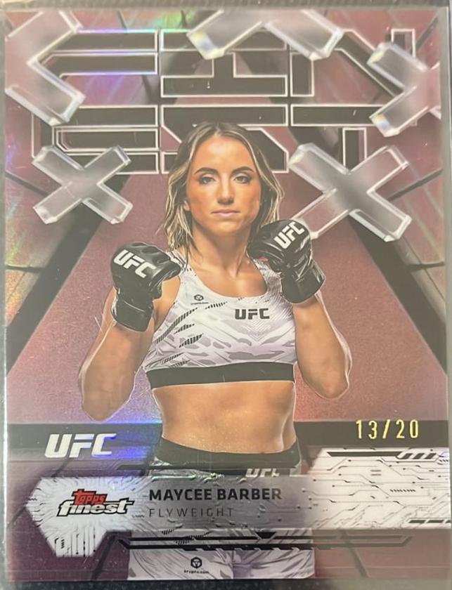 Maycee Barber 2025 Topps Finest UFC Base Common #12 Red Black Vapor Refractor