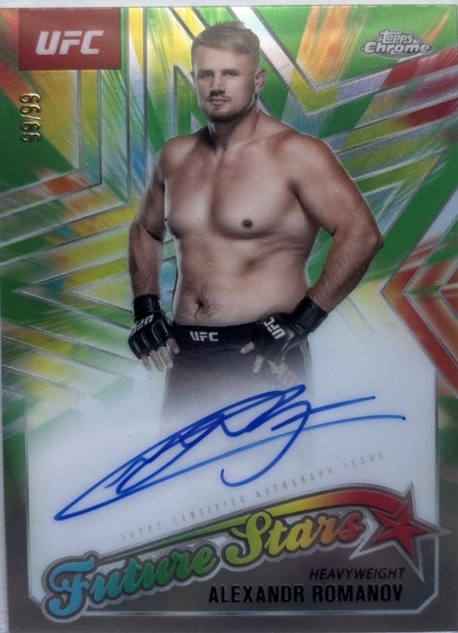 Alexandr Romanov 2025 Topps Chrome UFC Future Stars Autographs #FSA-AR Green Refractor