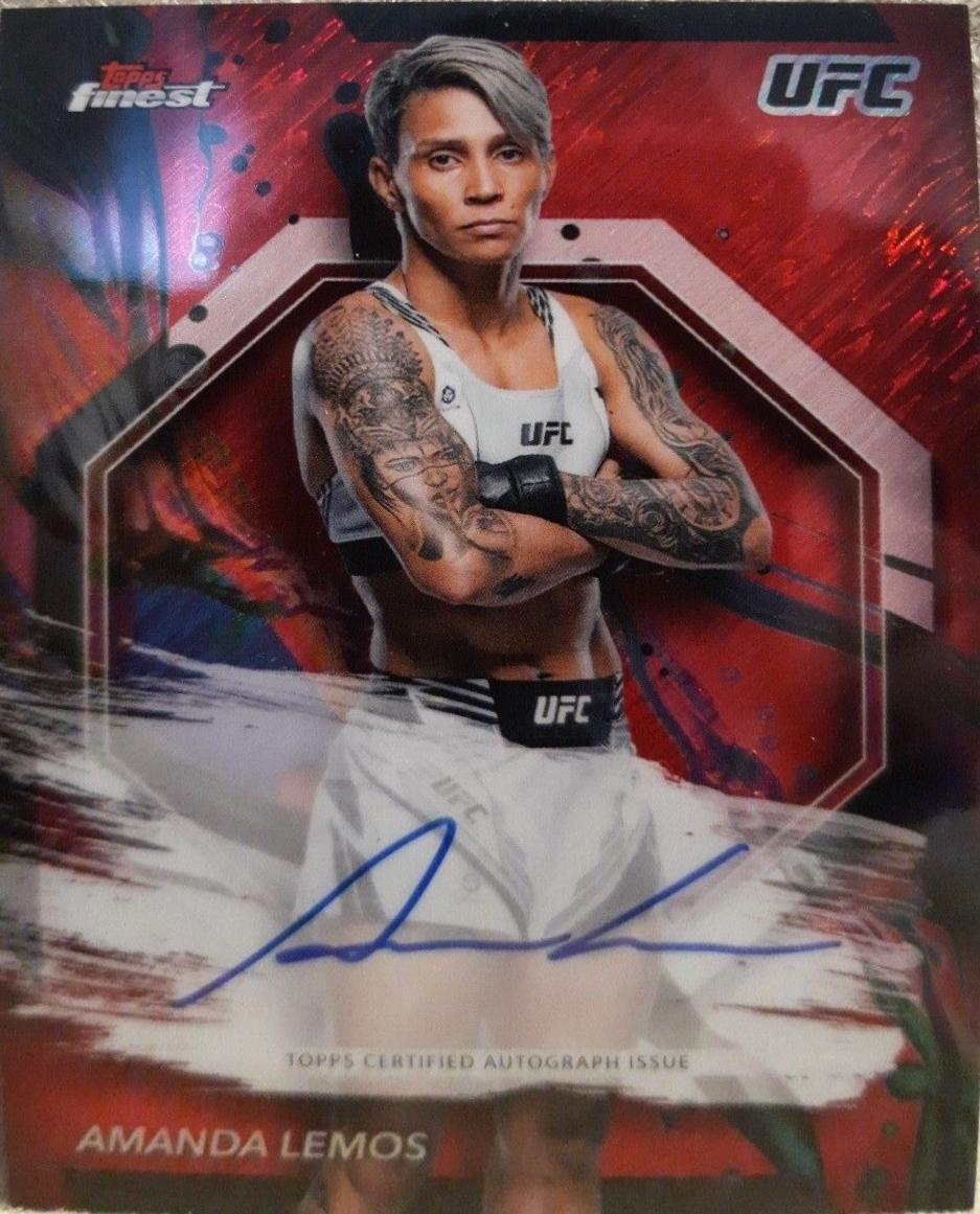 Amanda Lemos 2024 Topps Finest UFC Finest Autographs #FA-ALS Red Shimmer Refractor