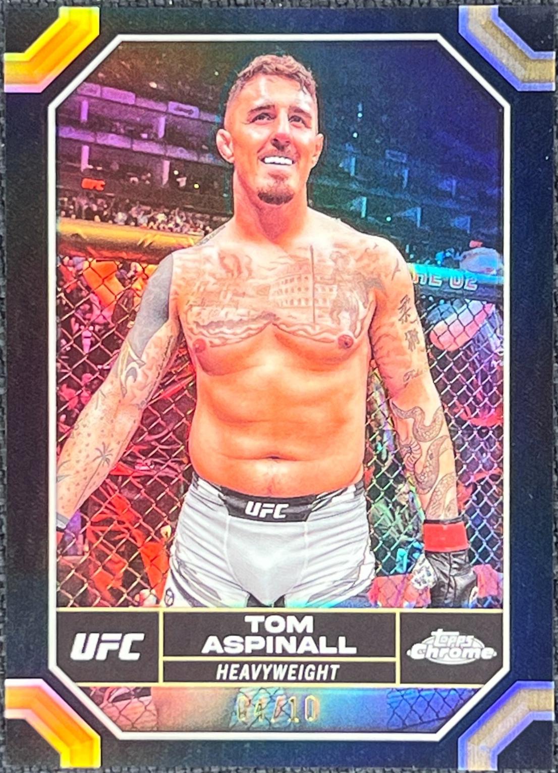 Tom Aspinall 2024 Topps Chrome UFC Base #187 Black Refractor