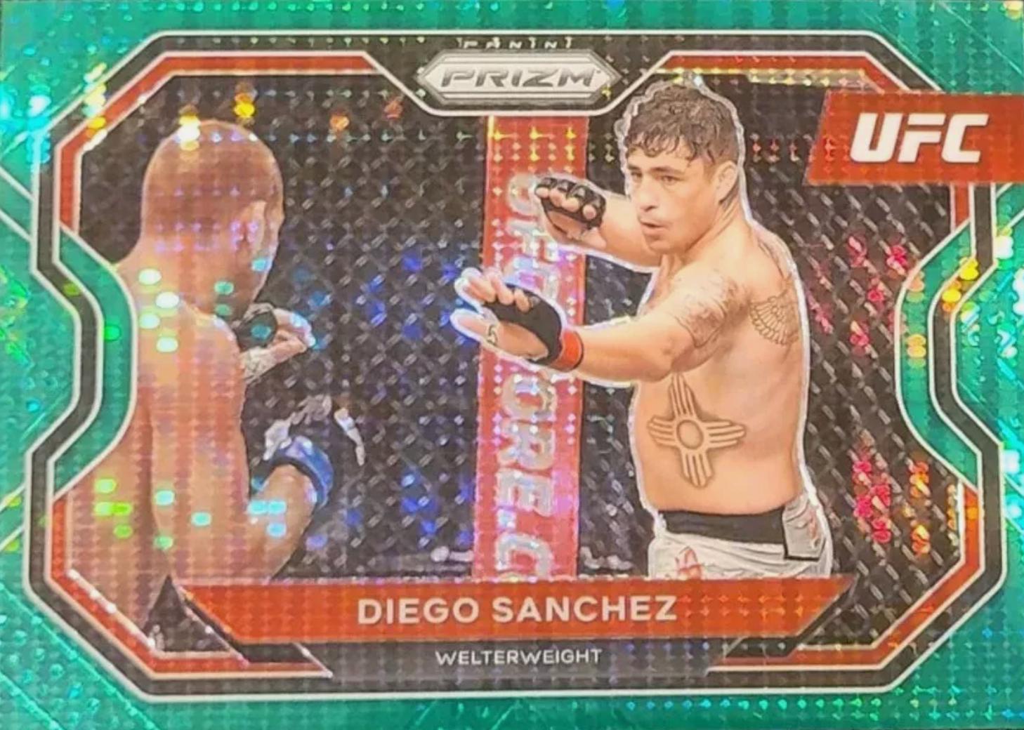 Diego Sanchez 2021 Panini Prizm UFC Base #196 Green Pulsar