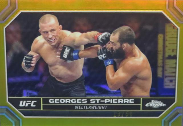 Georges St-Pierre 2024 Topps Chrome UFC Base #68 Gold Refractor