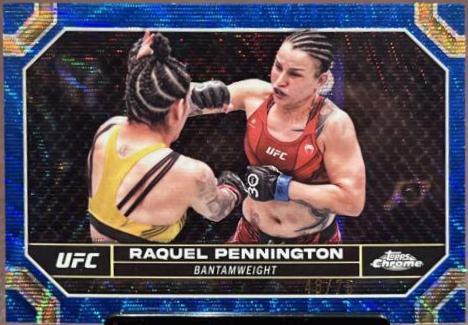 Raquel Pennington 2024 Topps Chrome UFC Base #160 Blue Wave Refractor