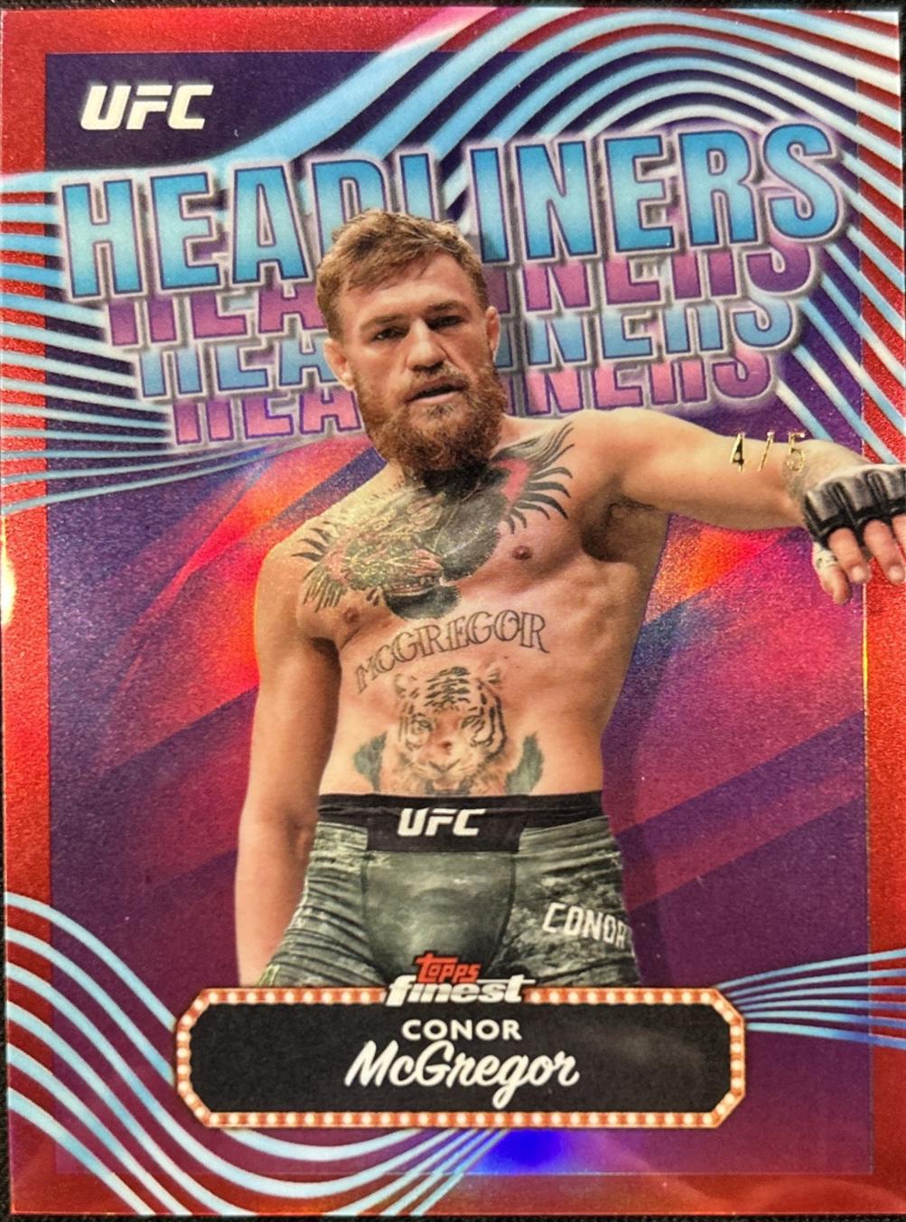 Conor McGregor 2024 Topps Finest UFC Headliners #HDL-5 Red Refractor