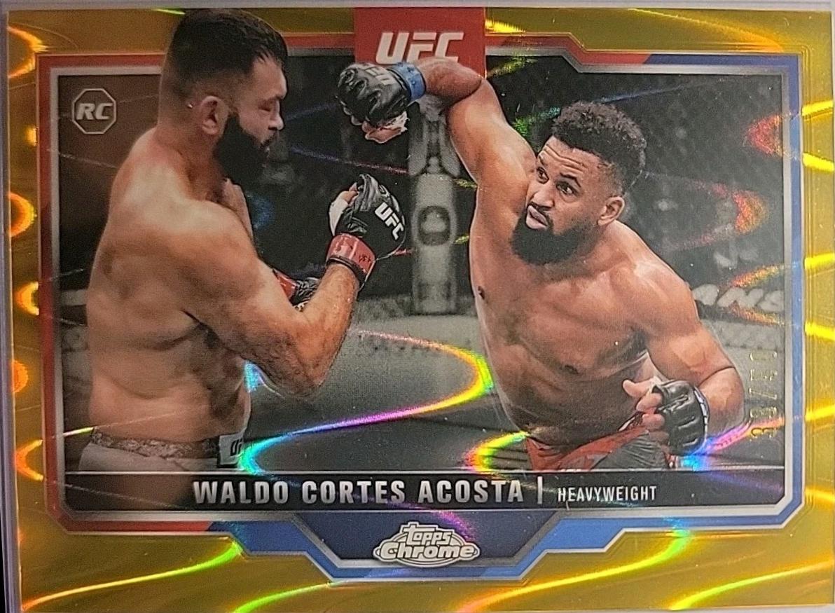 Waldo Cortes Acosta 2025 Topps Chrome UFC Base #19 Blue Wave Refractor