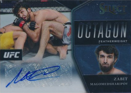 Zabit Magomedsharipov 2021 Panini Select UFC Octagon Action Signatures #14 Gold Prizms