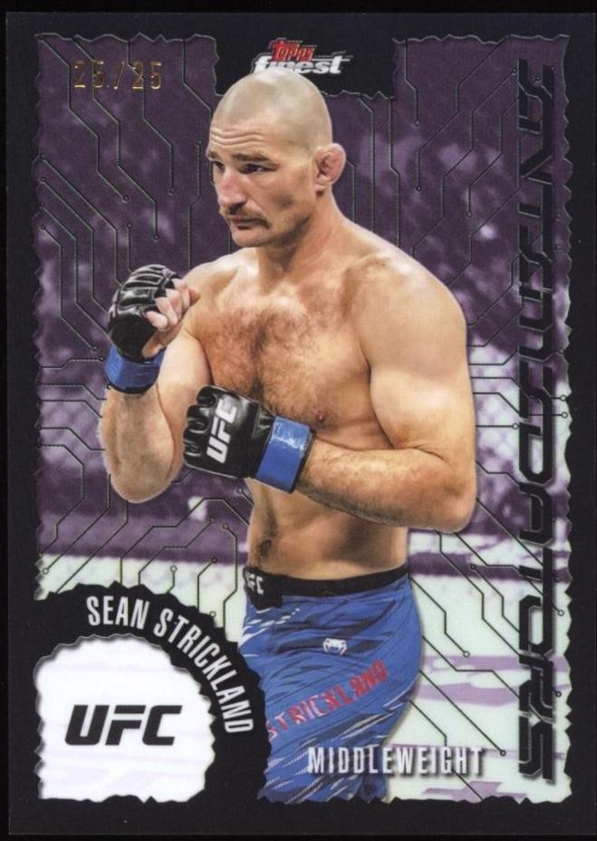Sean Strickland 2025 Topps Finest UFC Intimidators #IT-18 Black Refractor
