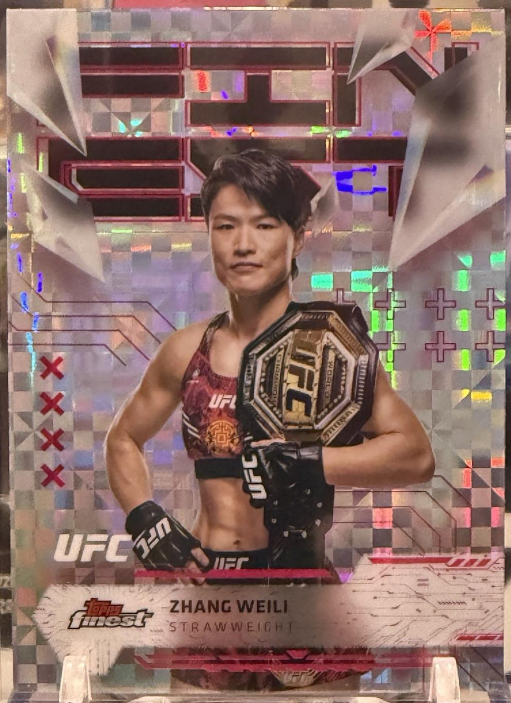 Zhang Weili 2025 Topps Finest UFC Base Uncommon #194 Checkerboard Refractor