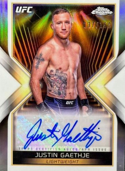 Justin Gaethje 2024 Topps Chrome UFC Main Event Autographs #MEA-JGA Refractor