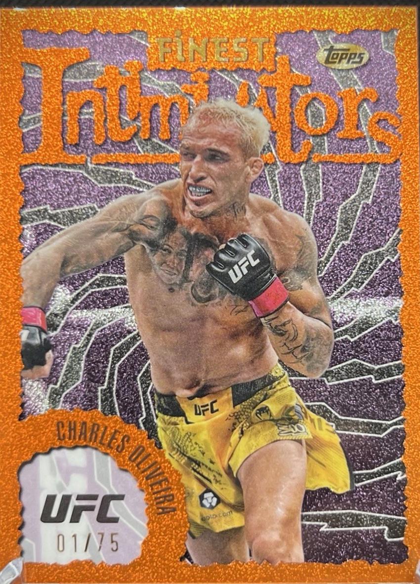 Charles Oliveira 2024 Topps Finest UFC Intimidators #INT-5 Tangerine Glitter Refractor