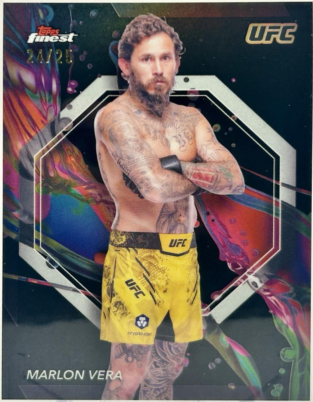 Marlon Vera 2024 Topps Finest UFC Base Common #80 Black Refractor