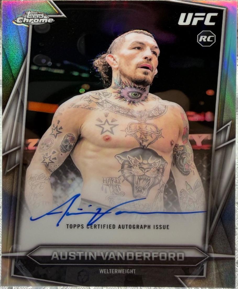 Austin Vanderford 2026 Topps Chrome UFC Base Autographs #BAV-AU Refractor