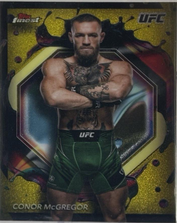 Conor McGregor 2024 Topps Finest UFC Base Rare #201 Yellow Glitter Refractor