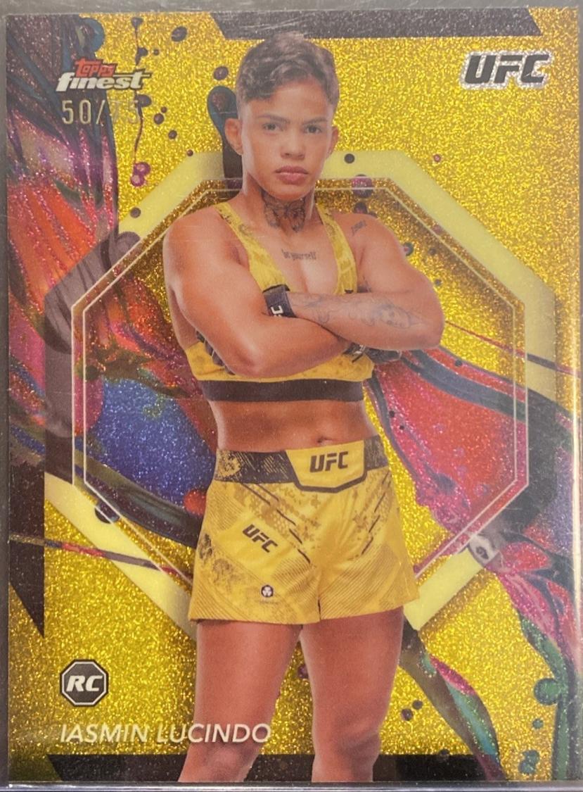 Iasmin Lucindo 2024 Topps Finest UFC Base Common #74 Yellow Glitter Refractor