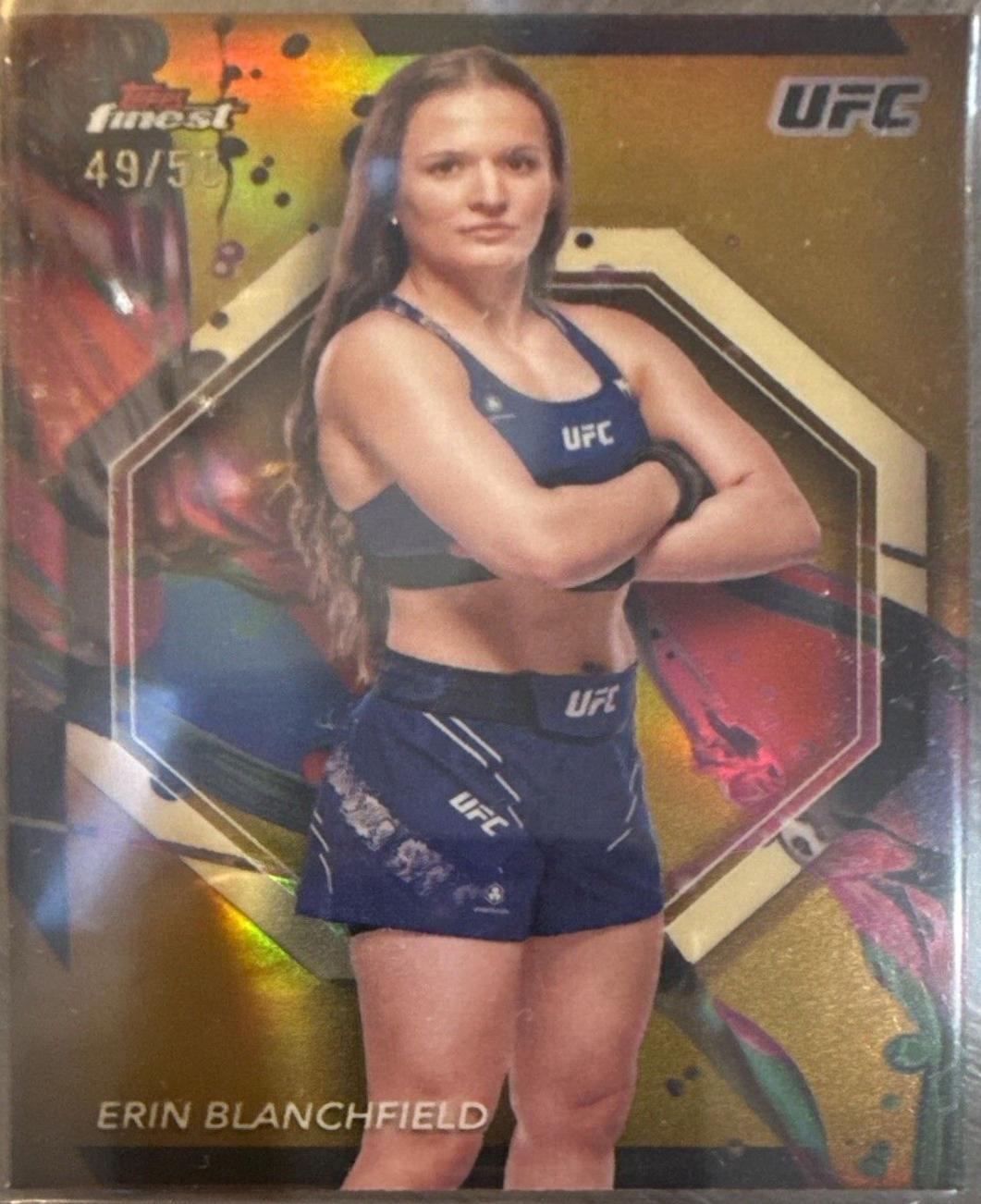 Erin Blanchfield 2024 Topps Finest UFC Base Common #90 Gold Refractor