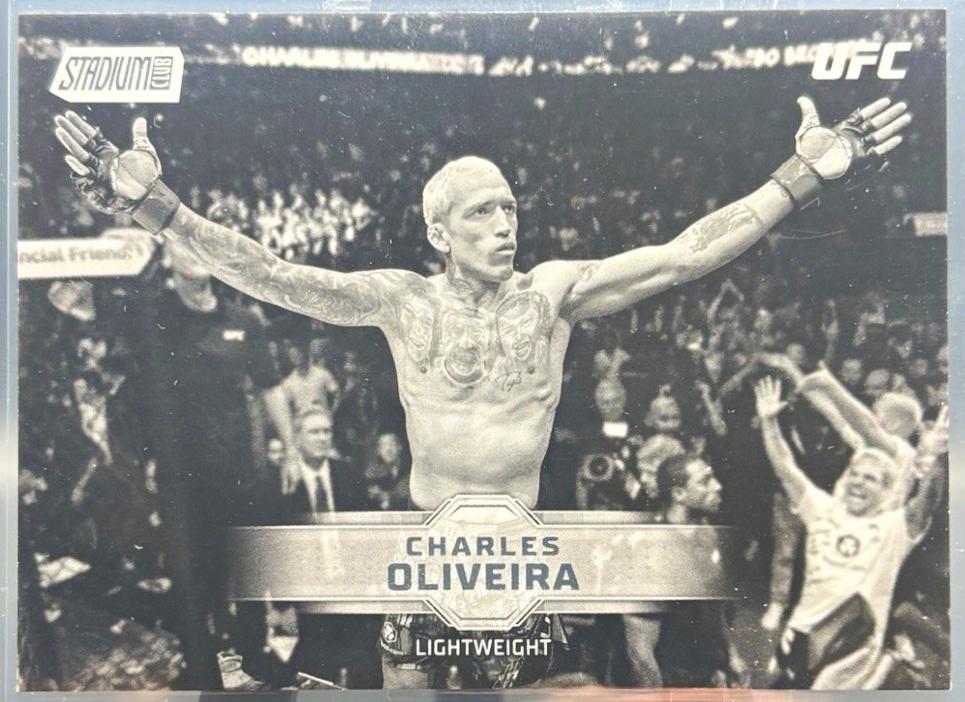 Charles Oliveira 2026 Topps Stadium Club UFC Base #45 Black and White