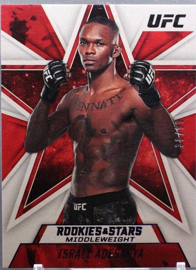 Israel Adesanya 2021 Panini Chronicles UFC Base Rookies and Stars #87 Blue