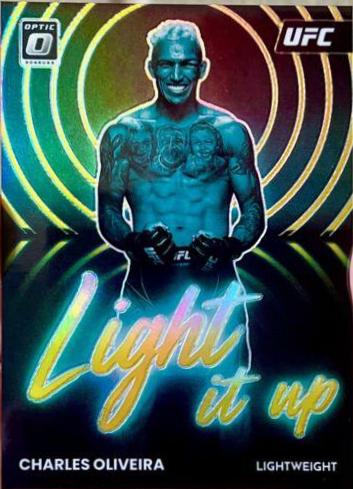 Charles Oliveira 2023 Panini Donruss Optic UFC Light It Up #3 Gold