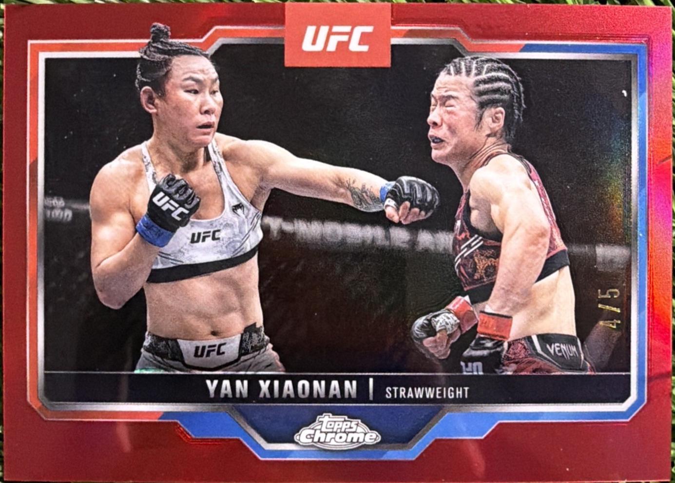 Yan Xiaonan 2025 Topps Chrome UFC Base #35 Red Refractor
