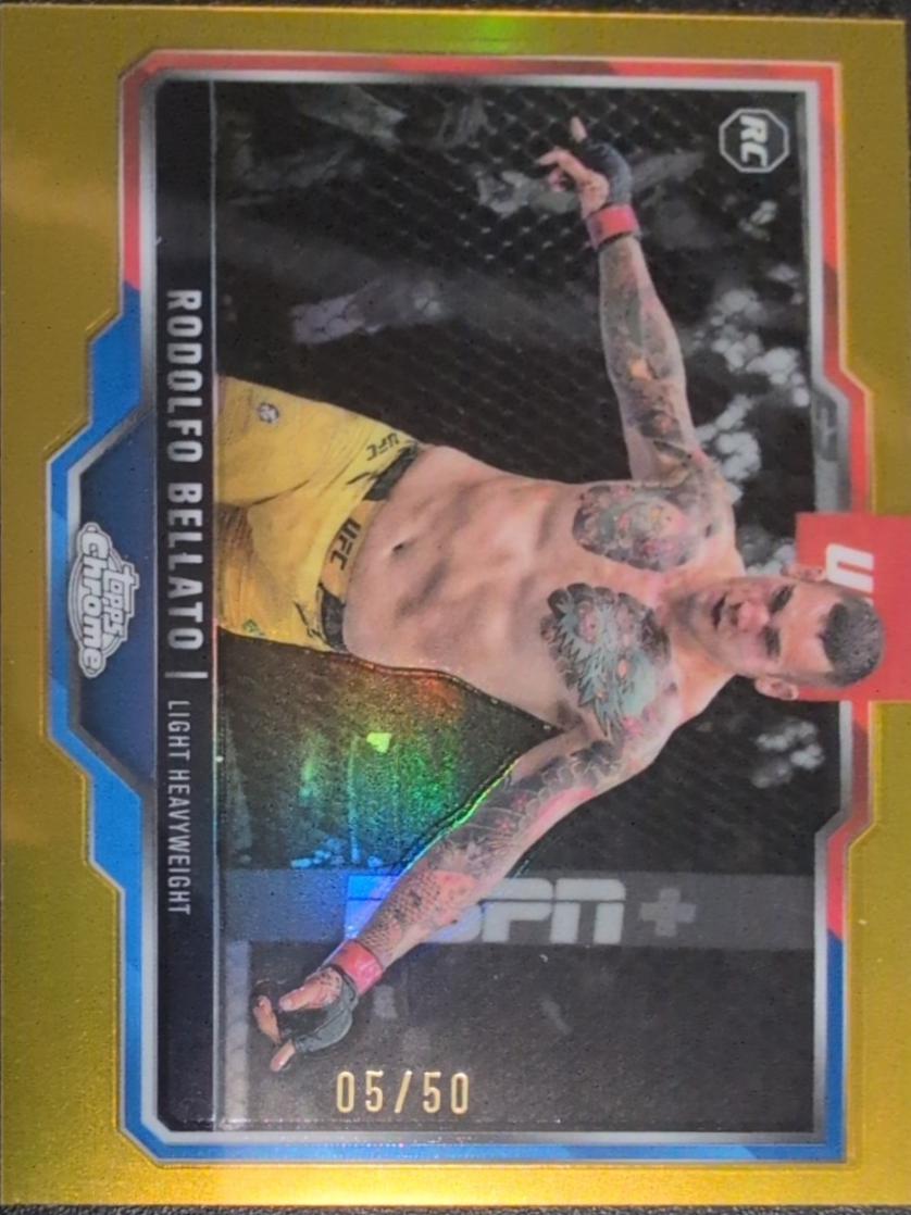 Rodolfo Bellato 2025 Topps Chrome UFC Base #194 Gold Refractor