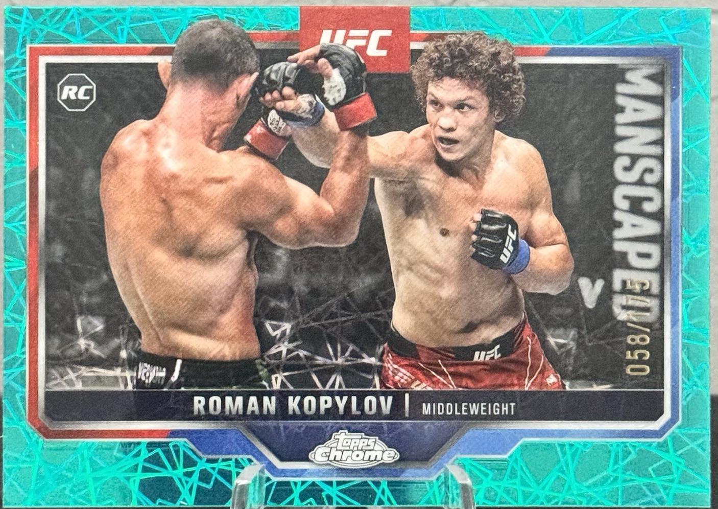 Roman Kopylov 2025 Topps Chrome UFC Base #66 Teal Lazer Refractor