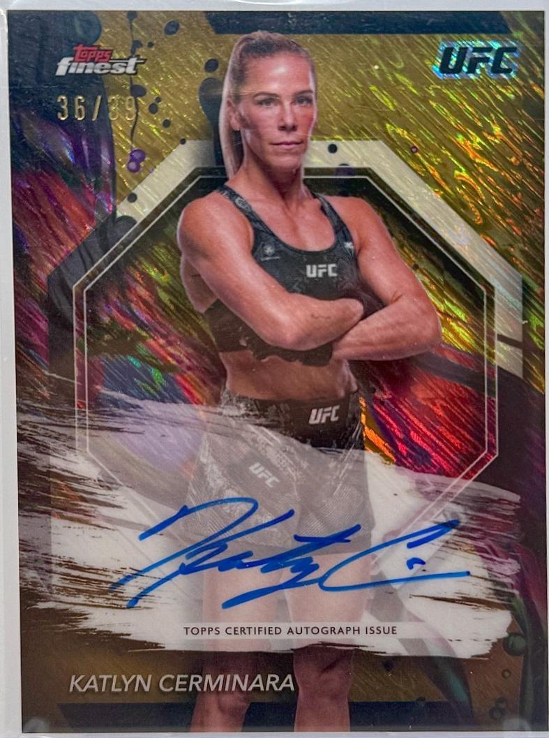 Katlyn Cerminara 2024 Topps Finest UFC Finest Autographs #FA-KCA Gold Shimmer Refractor