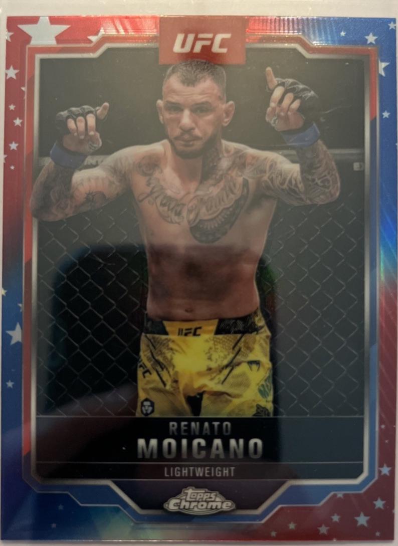 Renato Moicano 2025 Topps Chrome UFC Base #174 Red & Blue Refractor