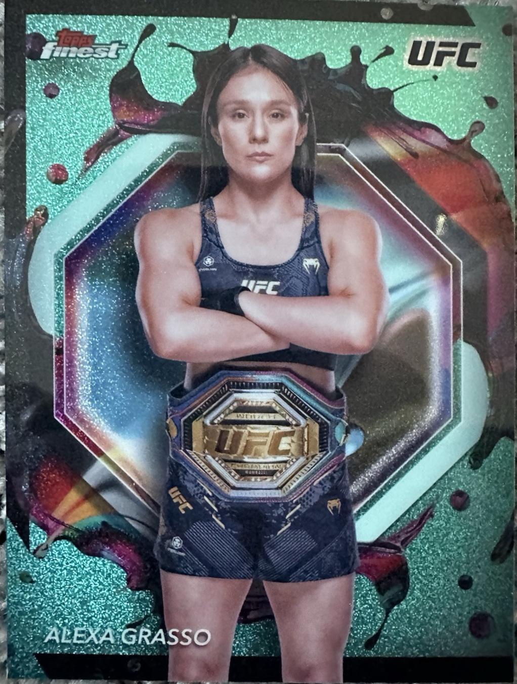 Alexa Grasso 2024 Topps Finest UFC Base Rare #219 Aqua Glitter Refractor