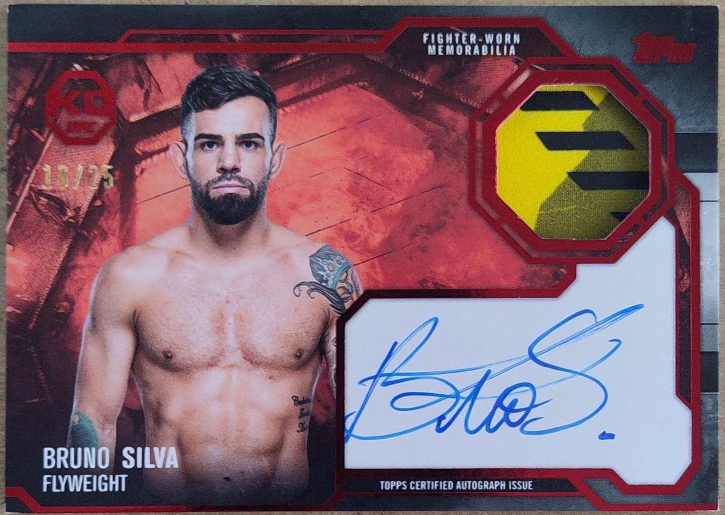 Bruno Silva 2025 Topps Knockout UFC Knockout Autograph Relics #KAR-BS Red
